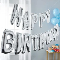 Happy Birthday Silver Foil Balloon Banner Kit By Celebrate It™