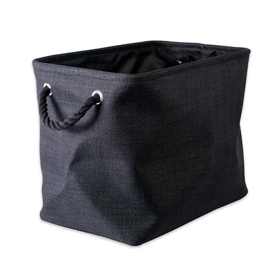 Small Black Polyester Variegated Rectangle Bin