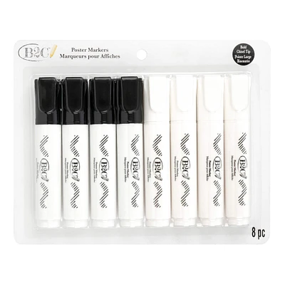 Black & White Poster Chisel Tip Markers by B2C™