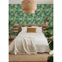 NuWallpaper PrintFresh Sage Tropical Oasis Peel & Stick Wallpaper