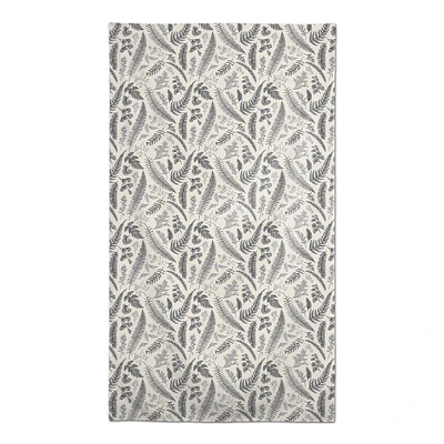 Gray Botanical Pattern Cotton Tablecloth