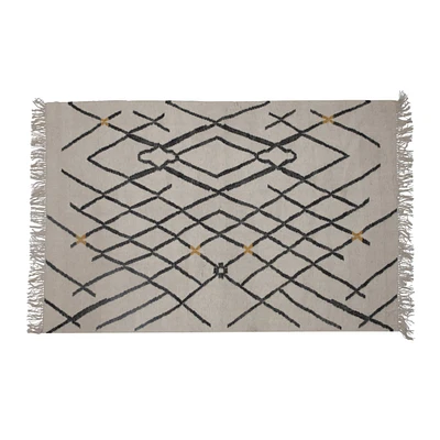 6ft. Woven Wool & Cotton Textured Rug