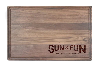 17" Sun & Fun Walnut Wood Cutting Board