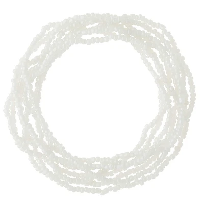Shiny White Glass Seed Beads, 6/0 by Bead Landing™
