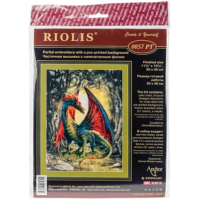 RIOLIS® Forest Dragon Stamped Cross Stitch Kit