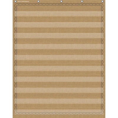 Teacher Created Resources Burlap 10 Pocket File Storage Pocket Chart, 34" x 44"