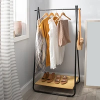 Organize It All Black Garment Rack with Shelf