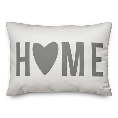 Home Heart Grey Throw Pillow