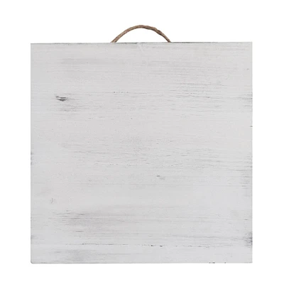 10" x 10" Whitewashed Wood Square Plaque by Make Market®