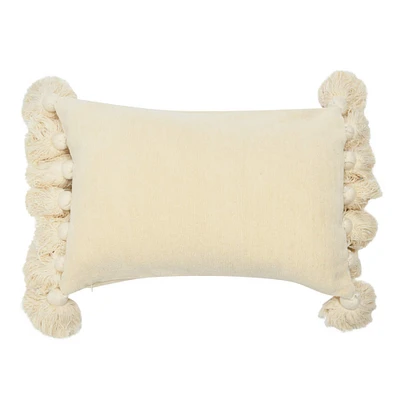 Chenille Lumbar Pillow with Tassels