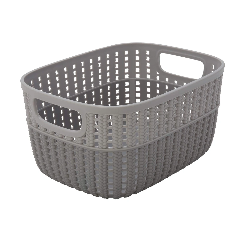 Simplify 9.4" Small 2-Tone Decorative Storage Basket