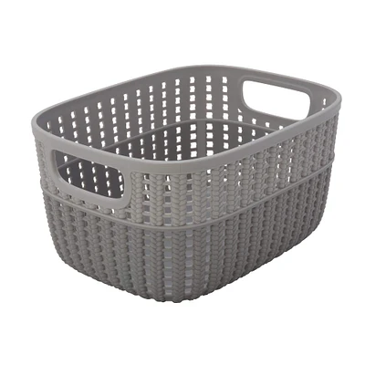 Simplify 9.4" Small 2-Tone Decorative Storage Basket