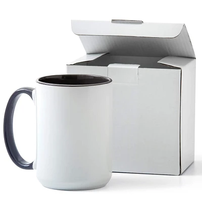 Cricut® 15oz. White & Gray Ceramic Mug Blank