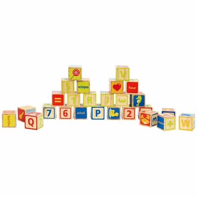 Hape Alphabet & Numbers Stacking Blocks with Pictures