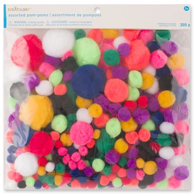 12 Packs: 300 ct. (3,600 total) Bold Mix Pom Poms by Creatology™
