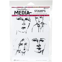 Dina Wakley Media Sketched Faces Cling Stamp Set