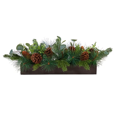 30" Evergreen Pine & Pine Cone Artificial Christmas Centerpiece