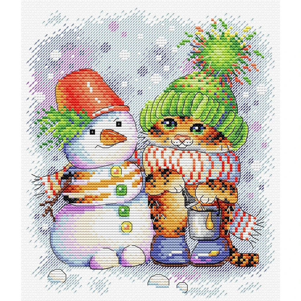 Mp Studia Striped Winter Counted Cross Stitch Kit