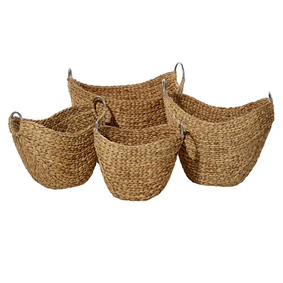 Brown Seagrass Contemporary Storage Basket Set
