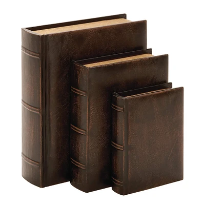 Brown Wood Traditional Book Box Set