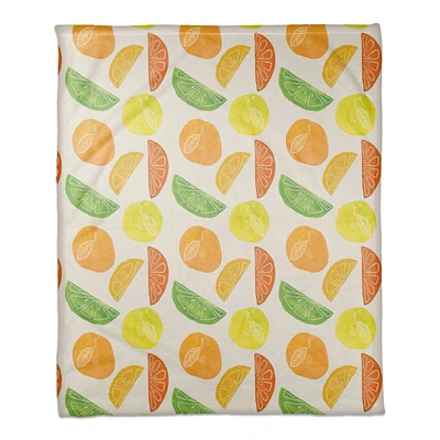 Citrus Fruit Pattern 50" x 60" Coral Fleece Blanket