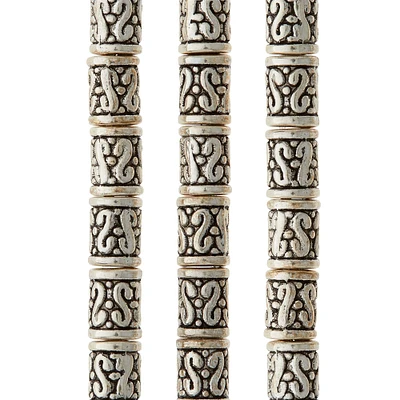 Sterling Silver Plated Tube Beads, 9mm by Bead Landing™