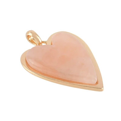 12 Pack: Gold & Rose Quartz Heart Pendant by Bead Landing™