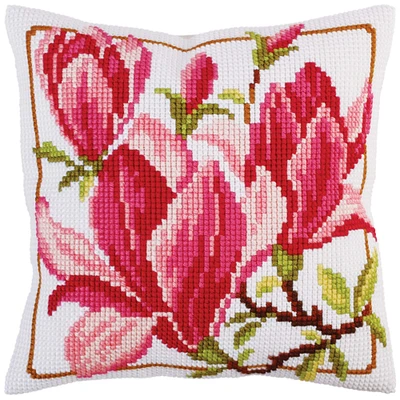 RTO Collection D'Art Magnolia Flowers Stamped Needlepoint Cushion