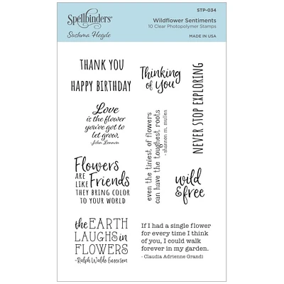 Spellbinders® Wildflower Sentiments Clear Acrylic Stamp Set