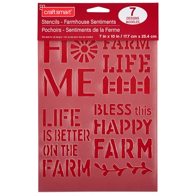 12 Pack: Farmhouse Sentiments Stencils by Craft Smart®, 7" x 10"