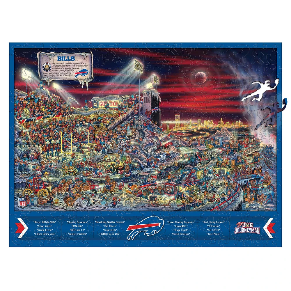 Joe Journeyman NFL Buffalo Bills 333 Piece Wooden Puzzle