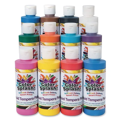 Color Splash!® 12 Color Liquid Tempera Paint Set, 8oz.