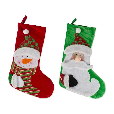 DII® Santa & Snowman Stocking Set