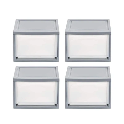 Iris® 13qt. Gray Stackable Drawer, 4 Pack