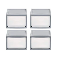 Iris® 13qt. Gray Stackable Drawer, 4 Pack