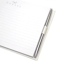 Style Me Pretty Silver & White Guestbook with Pen