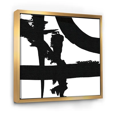 Designart Black & White Crossing Paths I Modern & Contemporary Framed Canvas