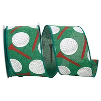 The Ribbon Roll 2.5" x 10yd. Wired Golf Balls & Tees Ribbon