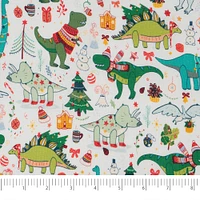 SINGER Christmas Festive Dino Cotton Fabric