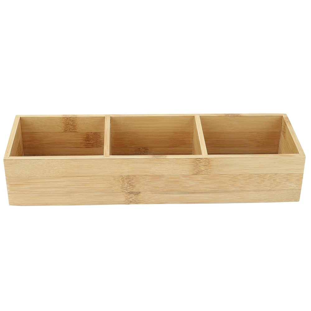 Mind Reader 3-Section Bamboo Countertop Organizer