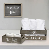 Elegant Designs Rustic Gray Cheeky Towel Holder