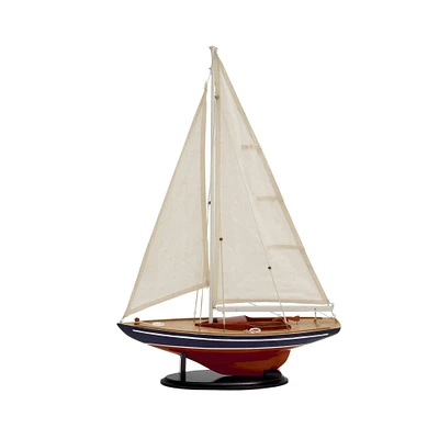 26" Wooden Sail Boat Sculpture