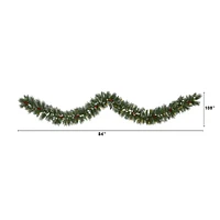 9ft. Pre-Lit Clear LED Frosted Swiss Pine & Berry Artificial Garland