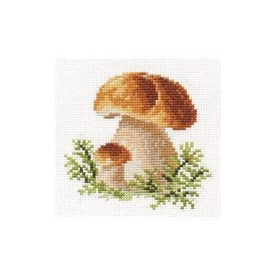 Alisa White Mushrooms Cross Stitch Kit