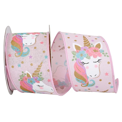 Reliant 2.5'' x 10yd. Wired Unicorns & Flowers Ribbon