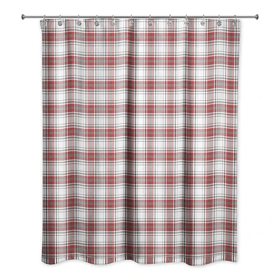 Red & Gray Plaid Shower Curtain