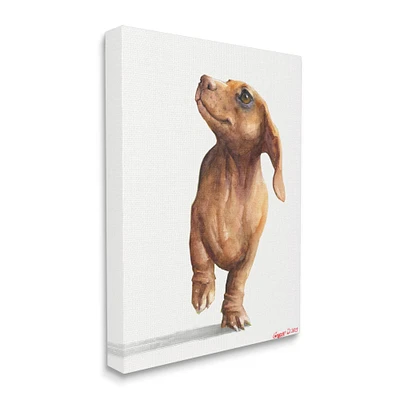 Stupell Industries Little Dachshund Dog Strutt Adorable Pet Portrait Canvas Wall Art
