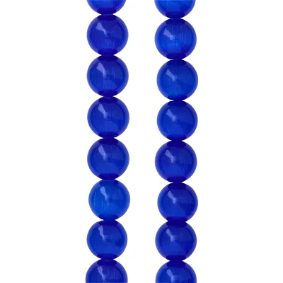 Dark Blue Cat Eye Round Beads, 10mm by Bead Landing™