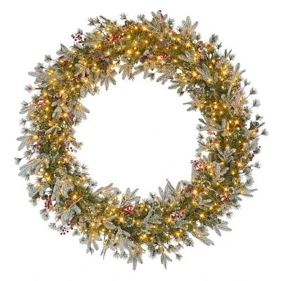 5ft. Pre-Lit Glittery Wreath