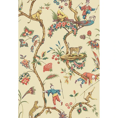 Scalamandre Ecru Chinoises Exotique Peel & Stick Wallpaper